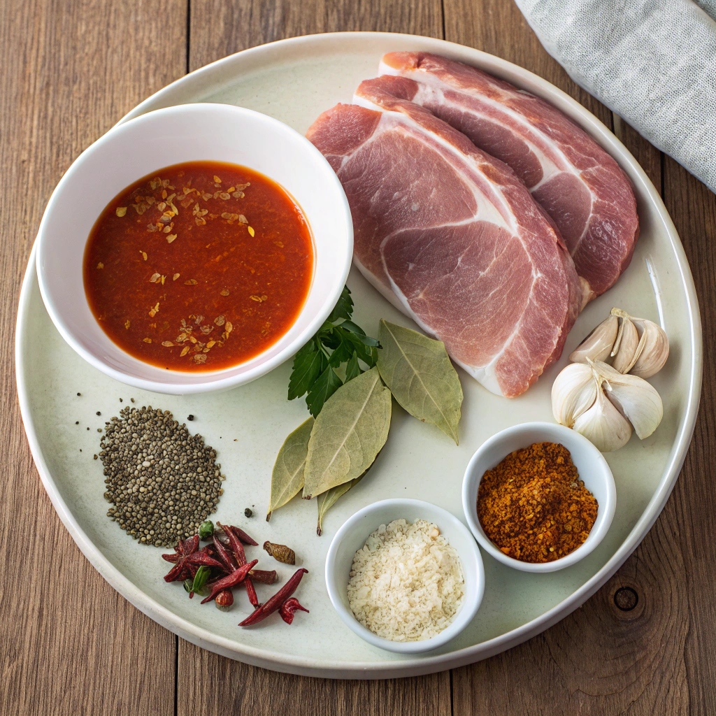 Pork with Red Chili Sauce Ingredients