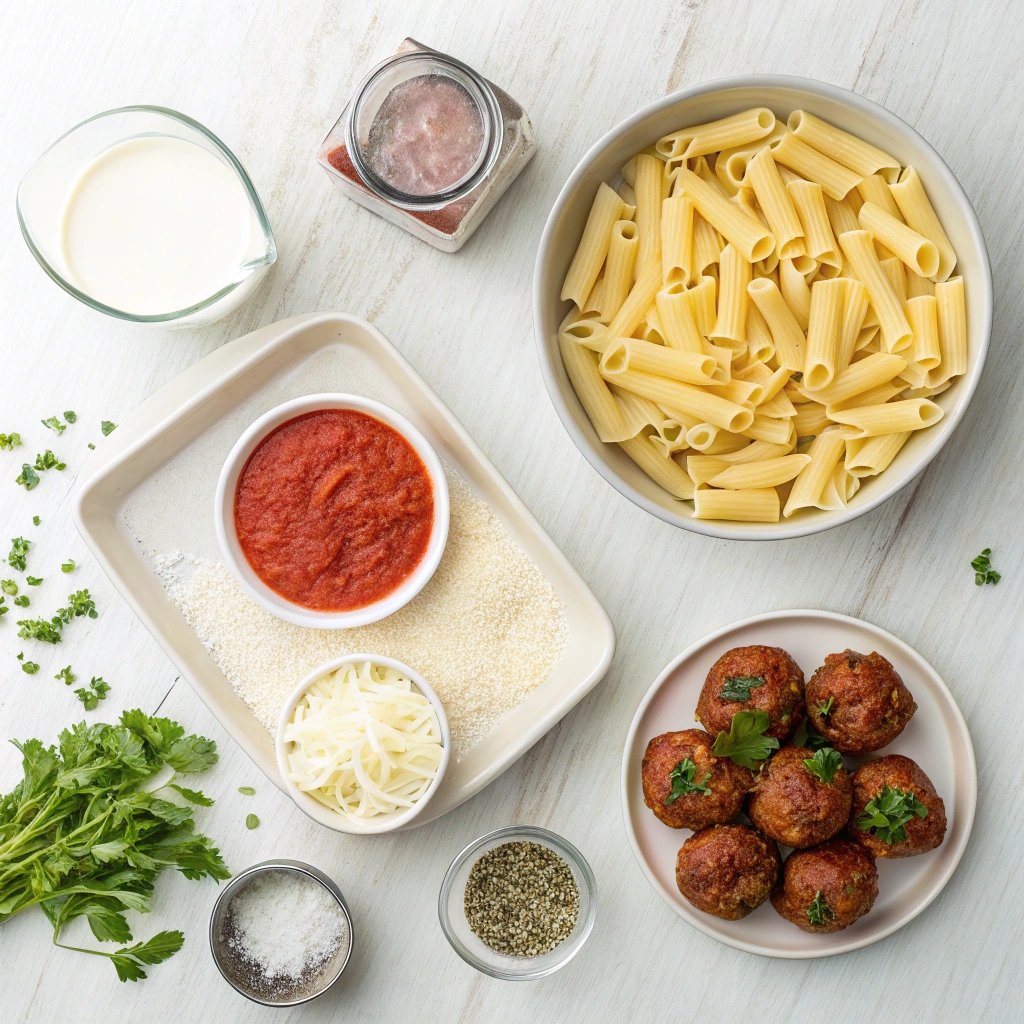 One Pan Meatball Casserole Ingredients