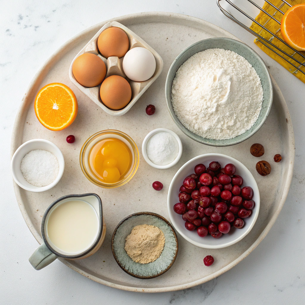 Ingredients for Cranberry Orange Bread