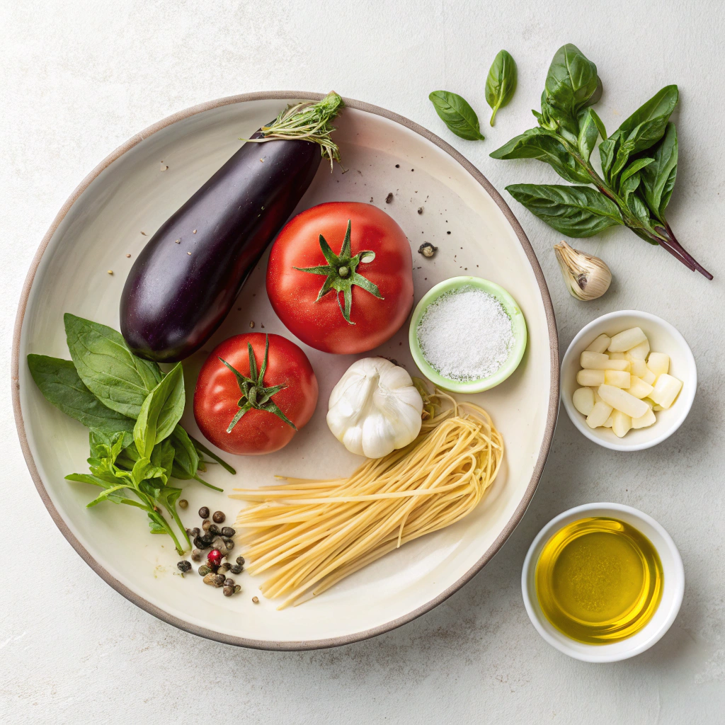 Ingredients for Pasta Alla Norma