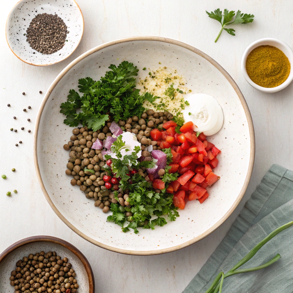 Fresh & Flavorful Lentil Salad Ingredients