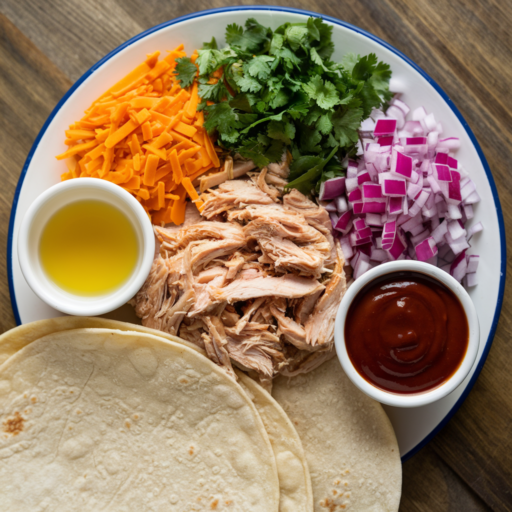 Ingredients for Crispy BBQ Chicken Wraps