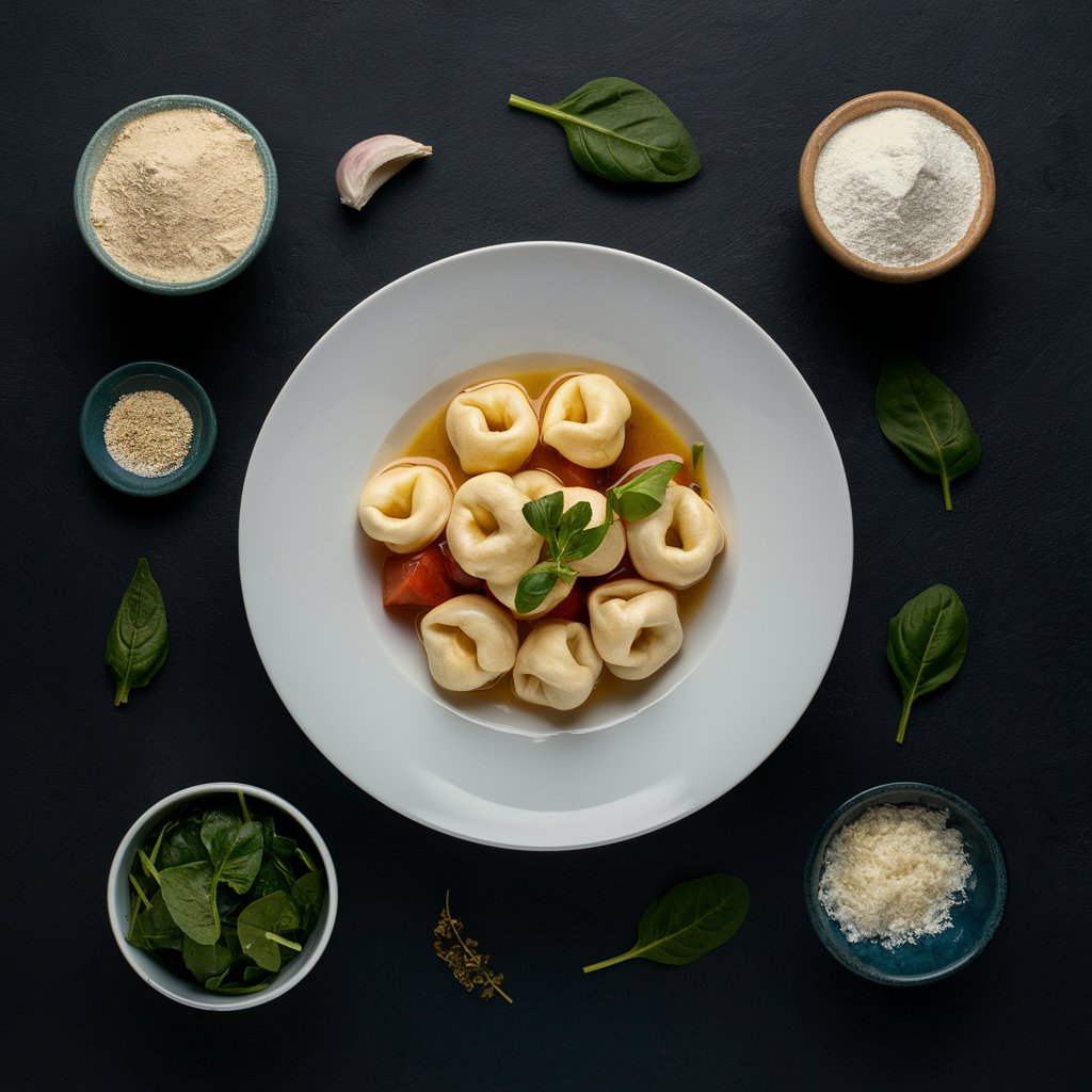 Ingredients for Creamy Tomato and Spinach Tortellini