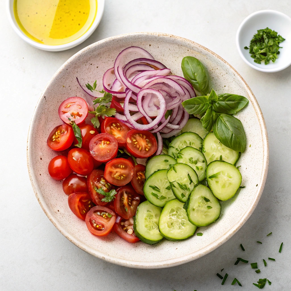Tomato Cucumber Salad Ingredients