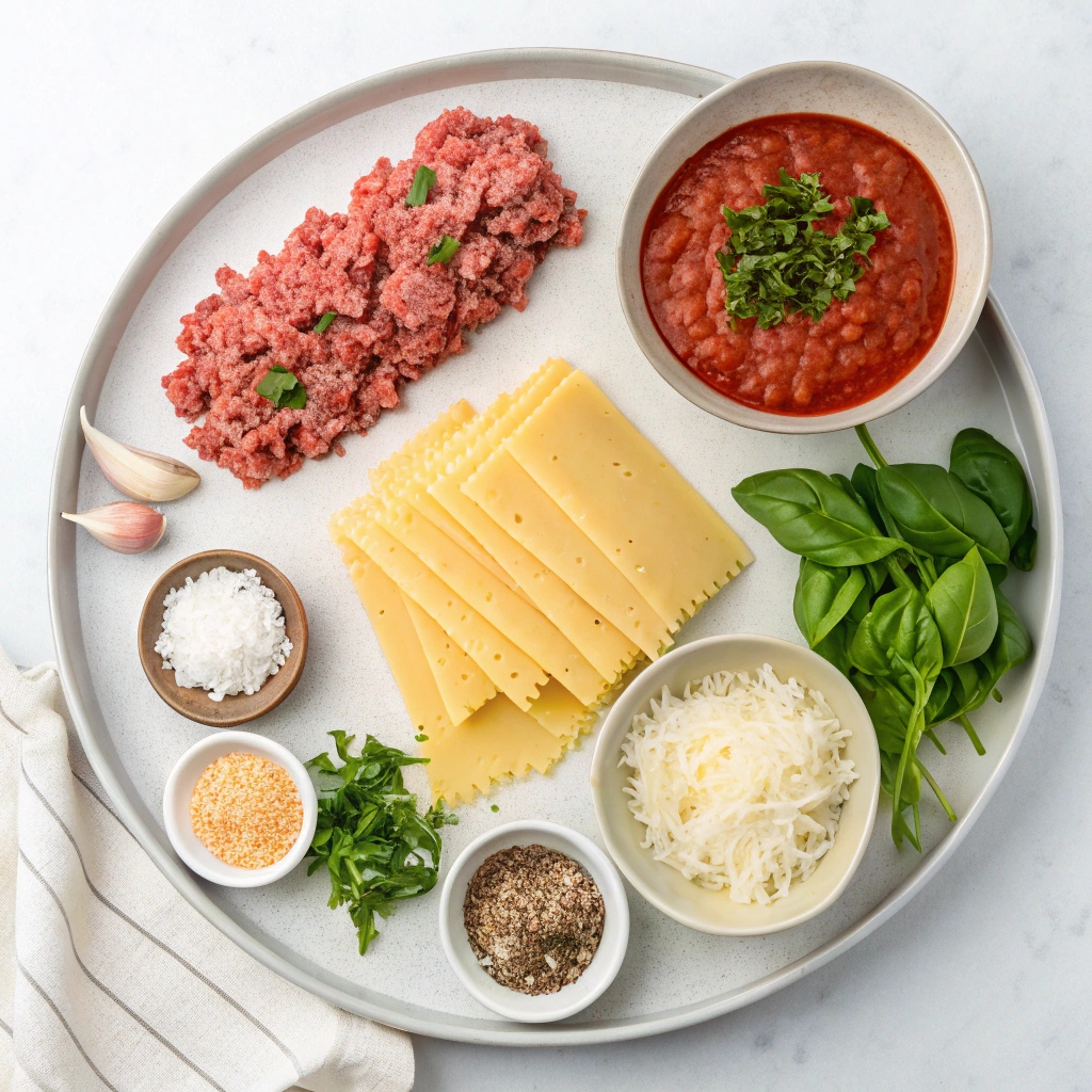 Ingredients for Hearty Lasagna Soup