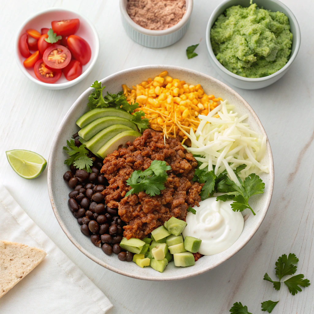 Simple & Fresh Taco Salad Components