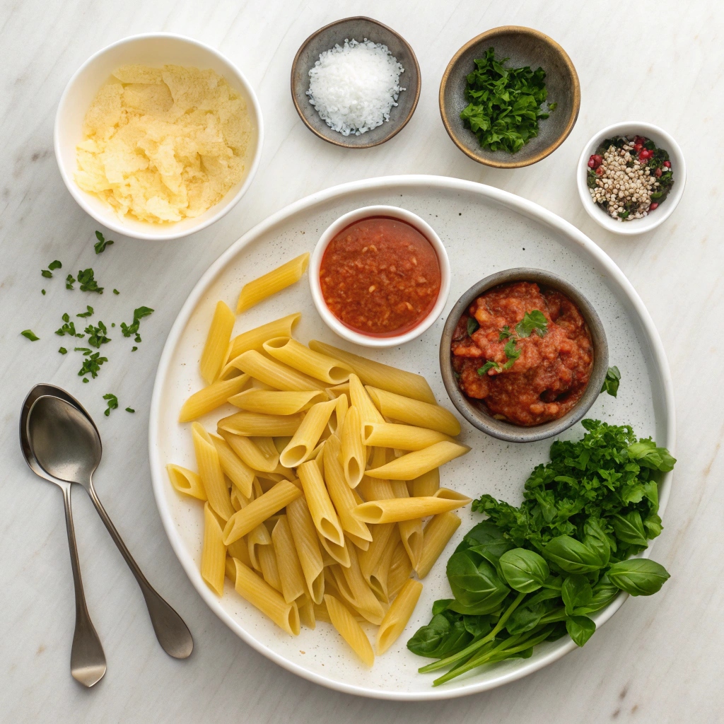 Fresh & Spicy Penne Arrabbiata Ingredients