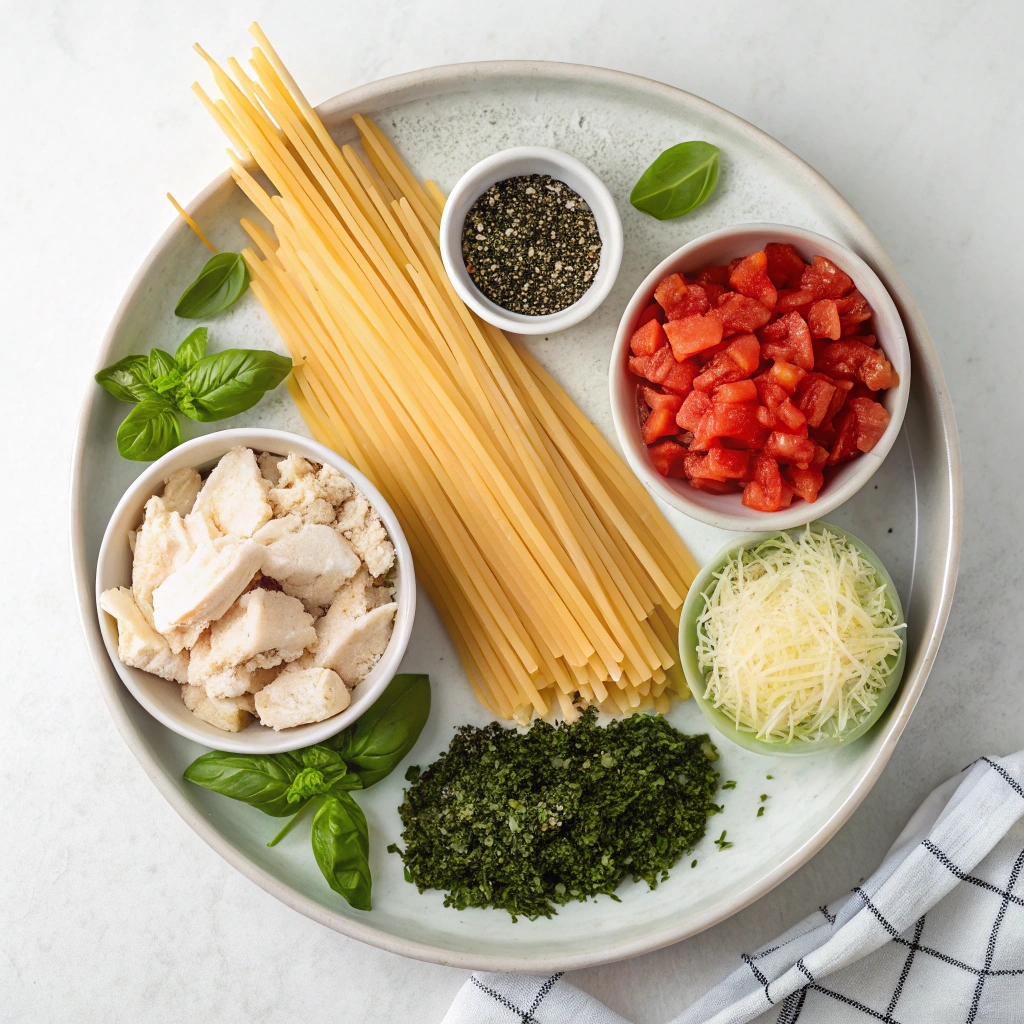 Fresh Tomato Basil Pasta - Ingredients