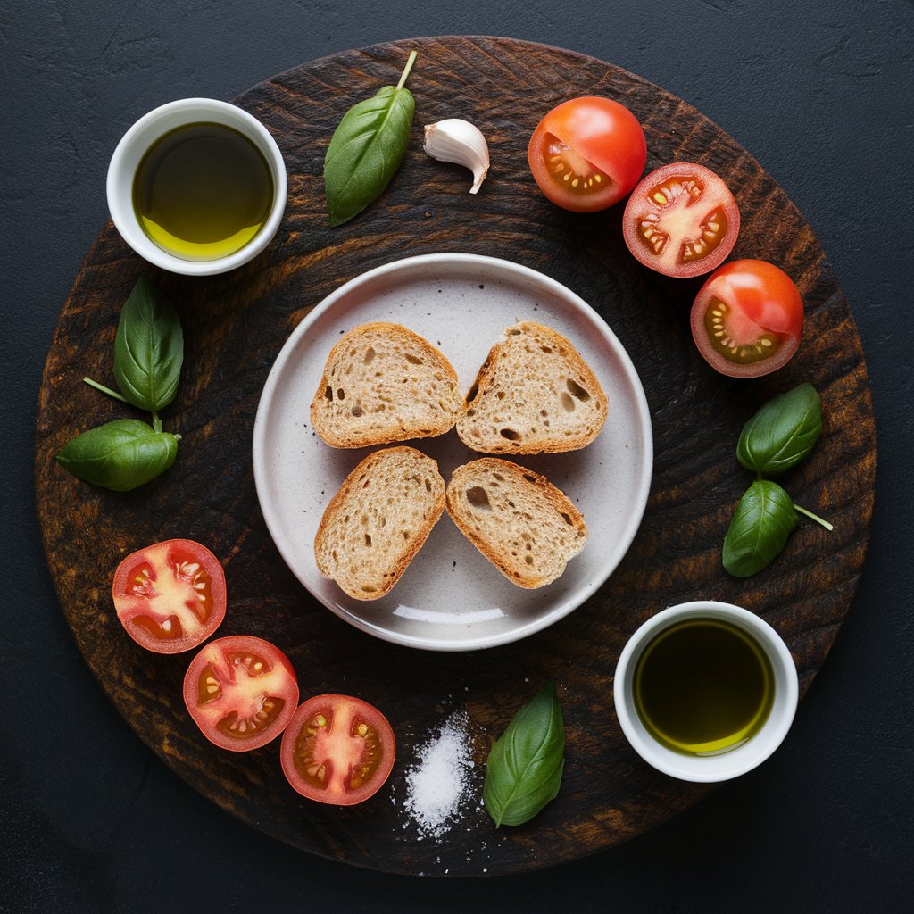 Fresh Tomato Basil Bruschetta Ingredients