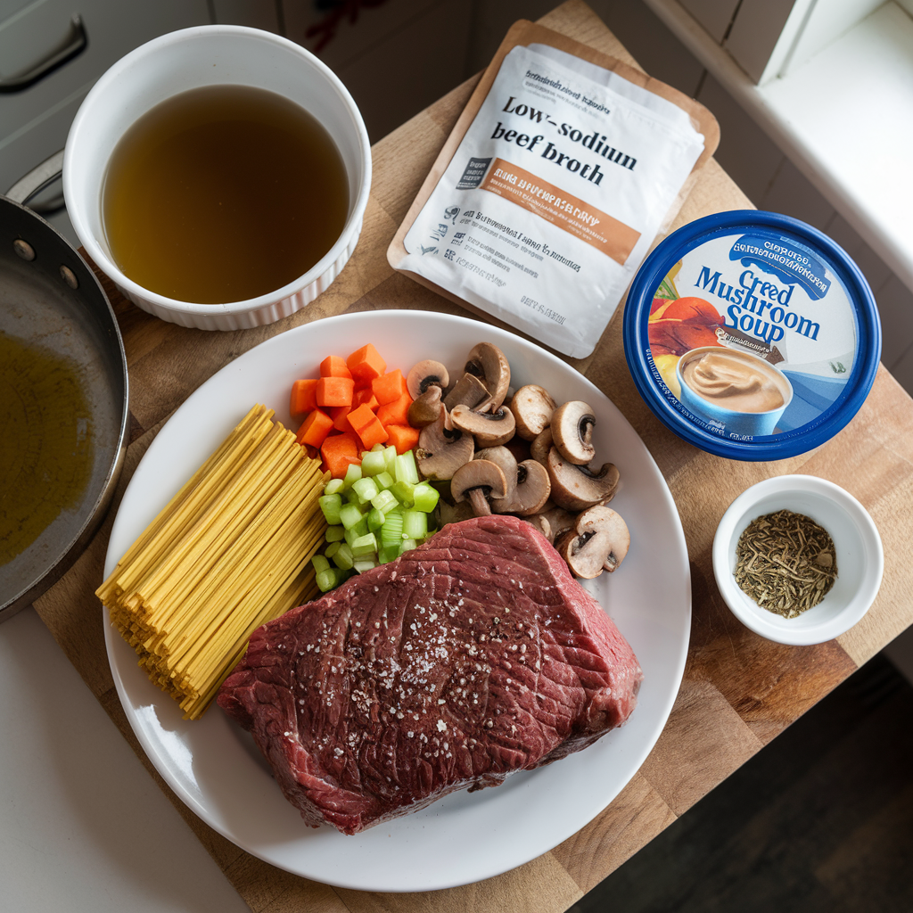 Ingredients for Hearty Beef Noodle Soup