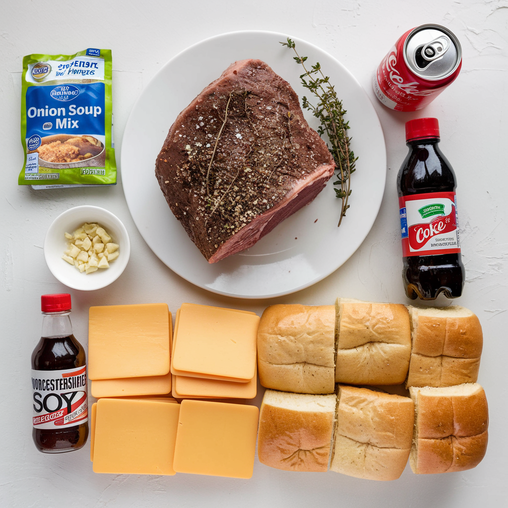 Ingredients for Classic French Dip Sandwich