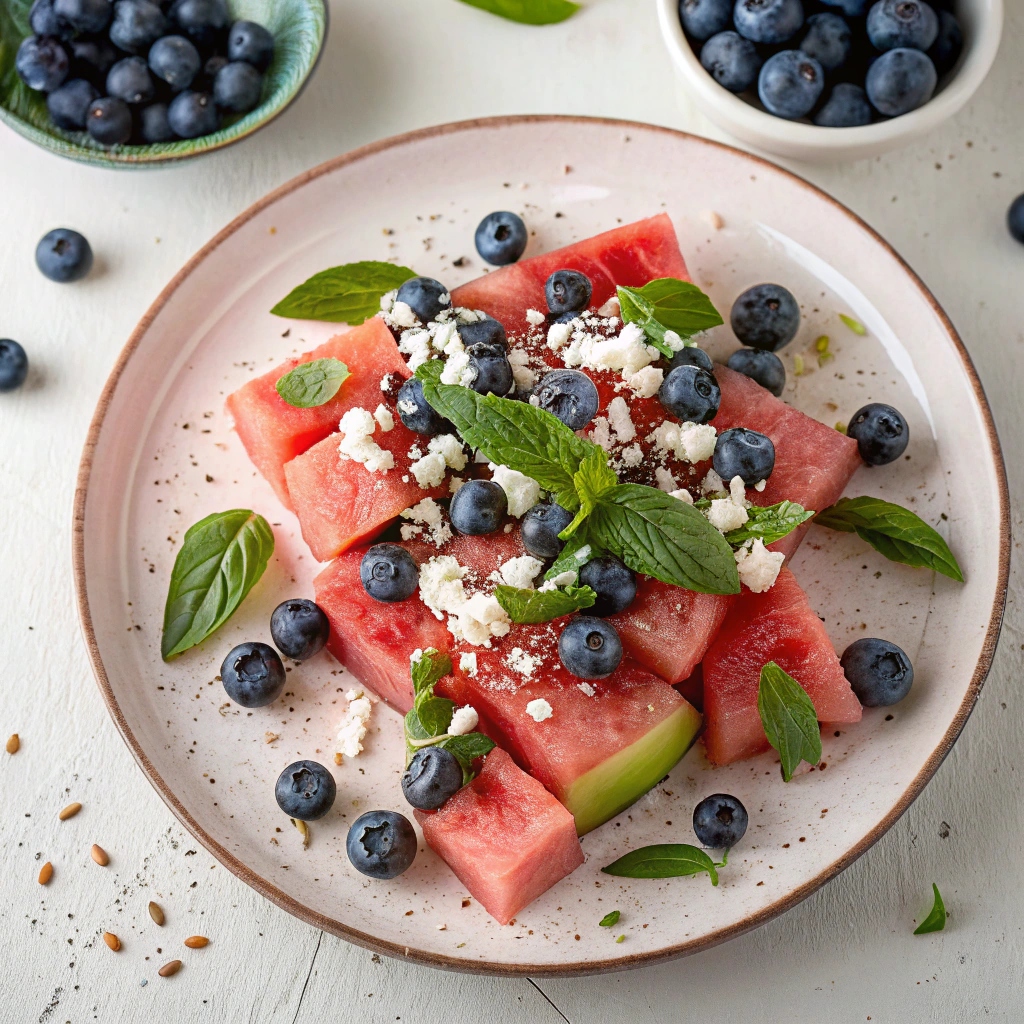 Fresh Summer Watermelon Salad Ingredients