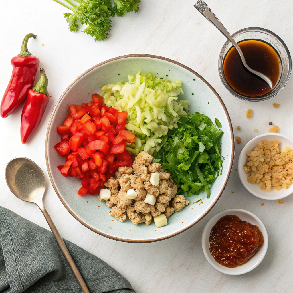 Ingredients for Asian-Style Lettuce Wraps