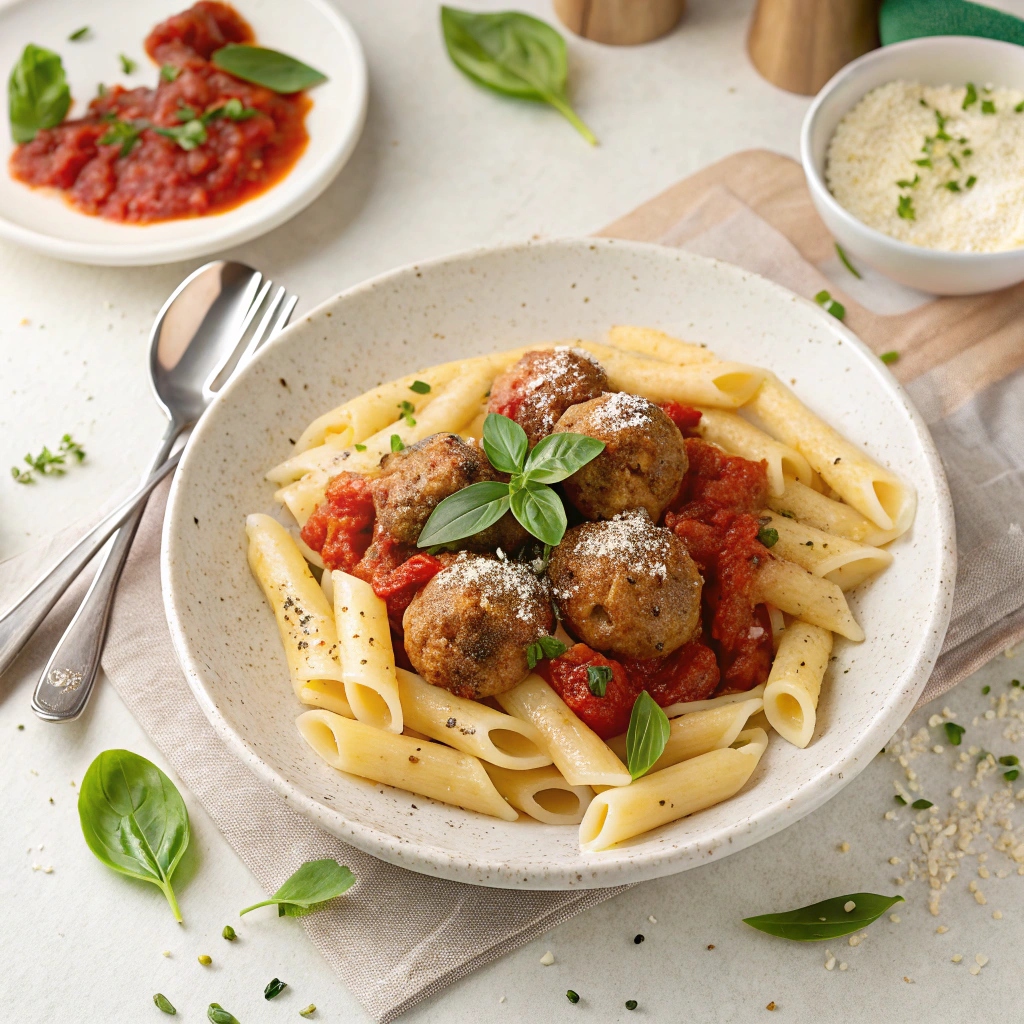 Ingredients for Instant Pot Pasta & Meatballs