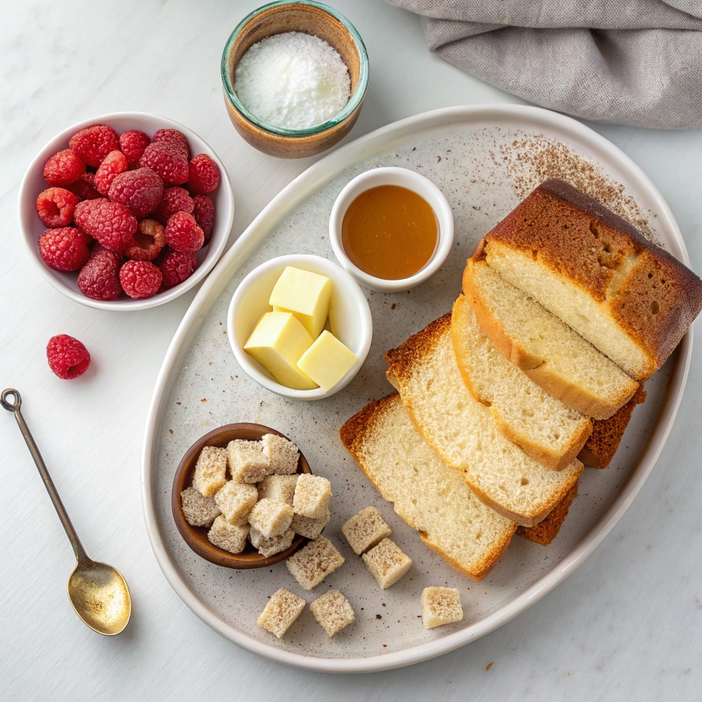 Ingredients for Raspberry Bread Pudding