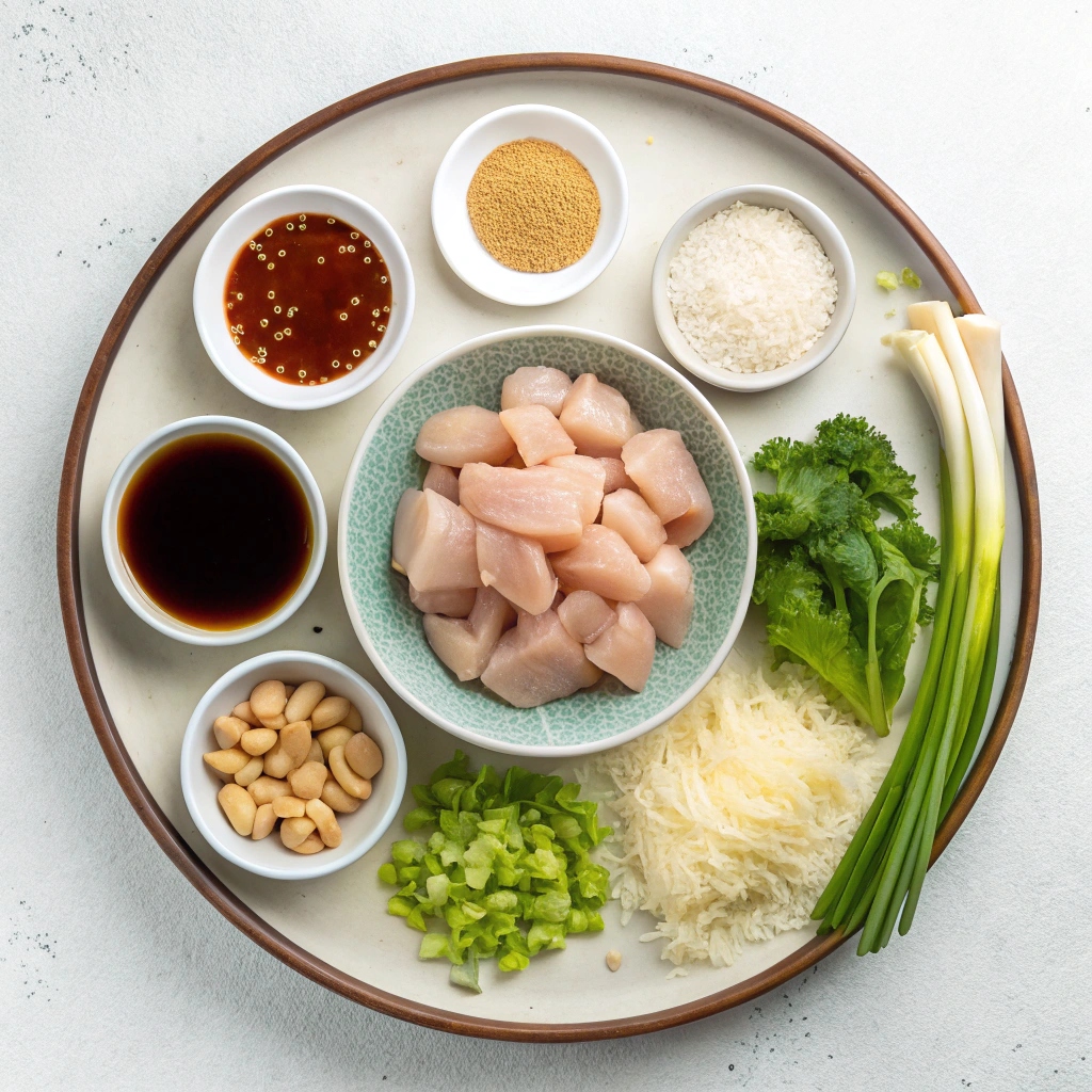 Ingredients for Cashew Chicken Lettuce Wraps