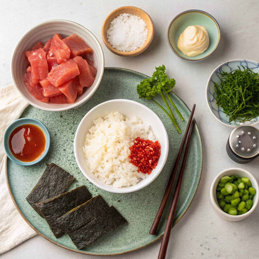 Ingredients for Spicy Tuna Roll