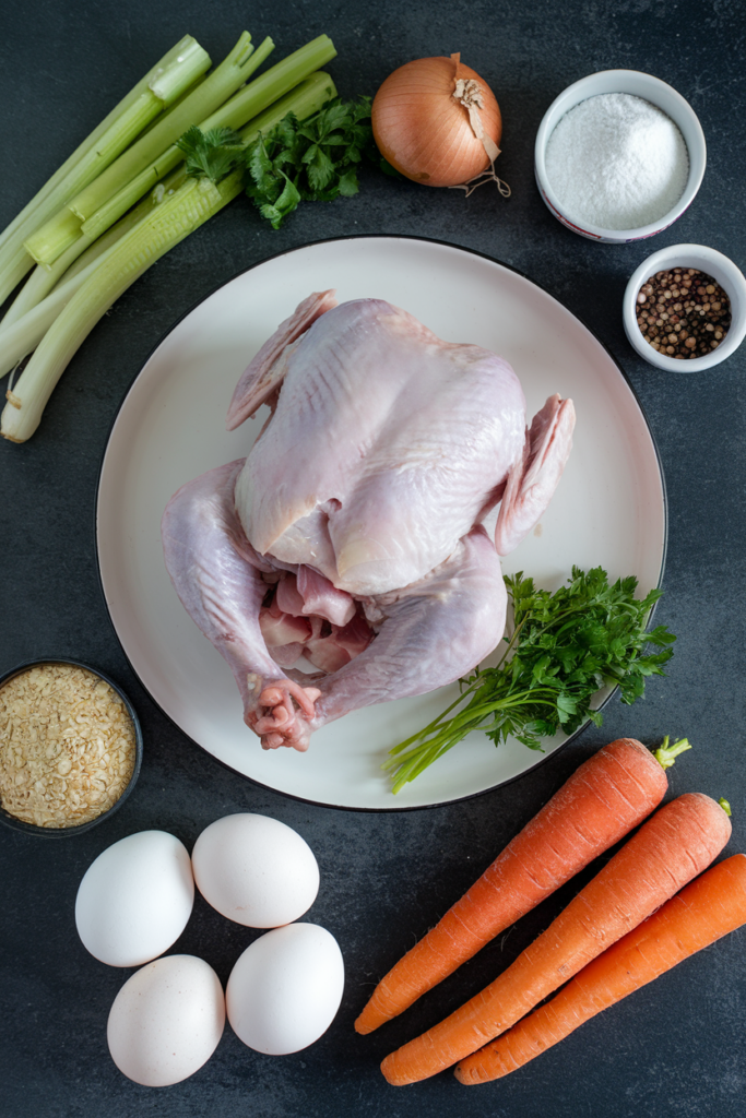 Ingredients for Classic Matzo Ball Soup