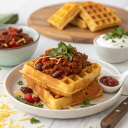 Cornbread Waffles with Chili