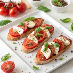 Tomato Basil Mozzarella Toasts