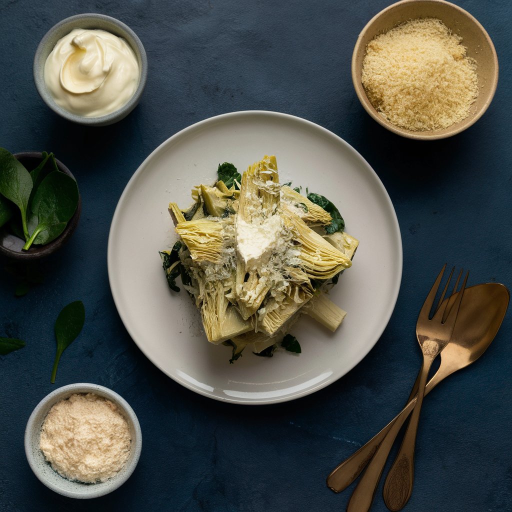 Ingredients for Creamy Spinach Artichoke Dip