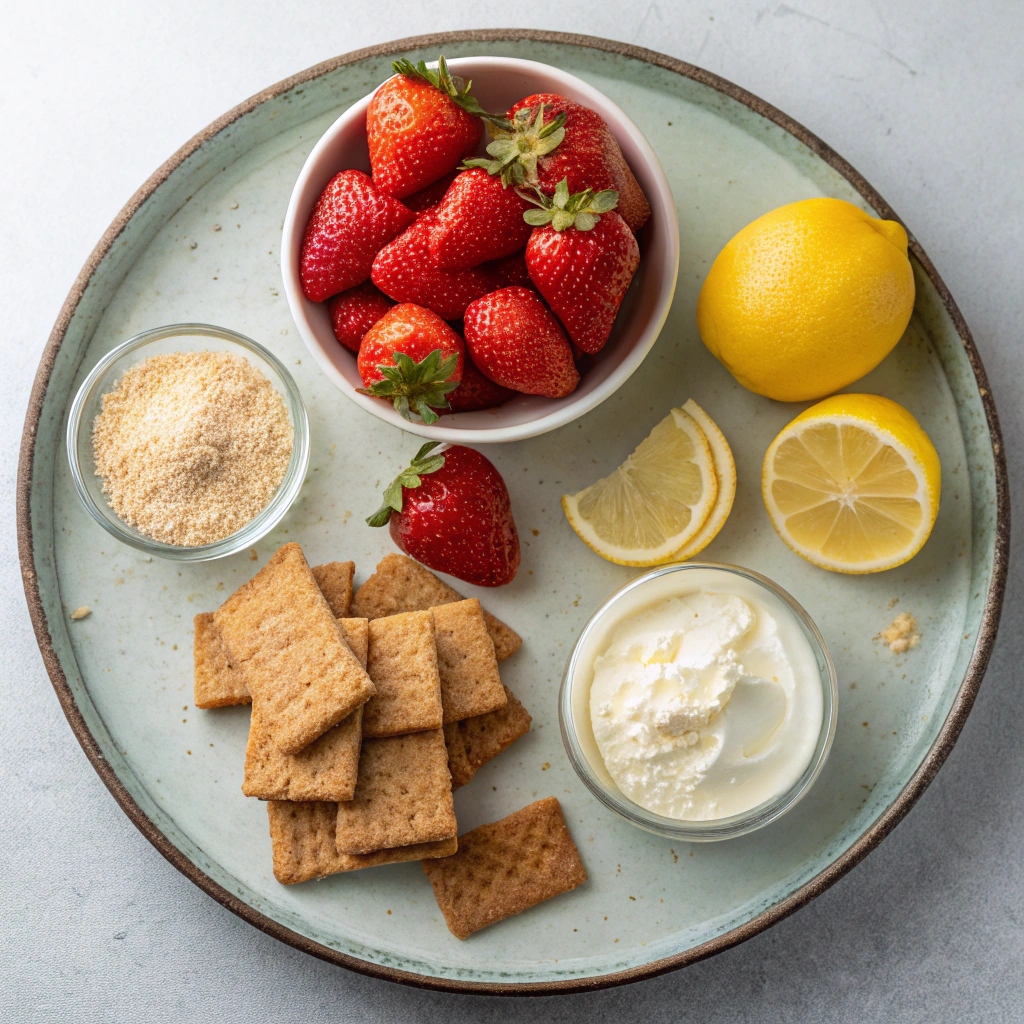 Ingredients for Strawberry Cheesecake Ice Cream