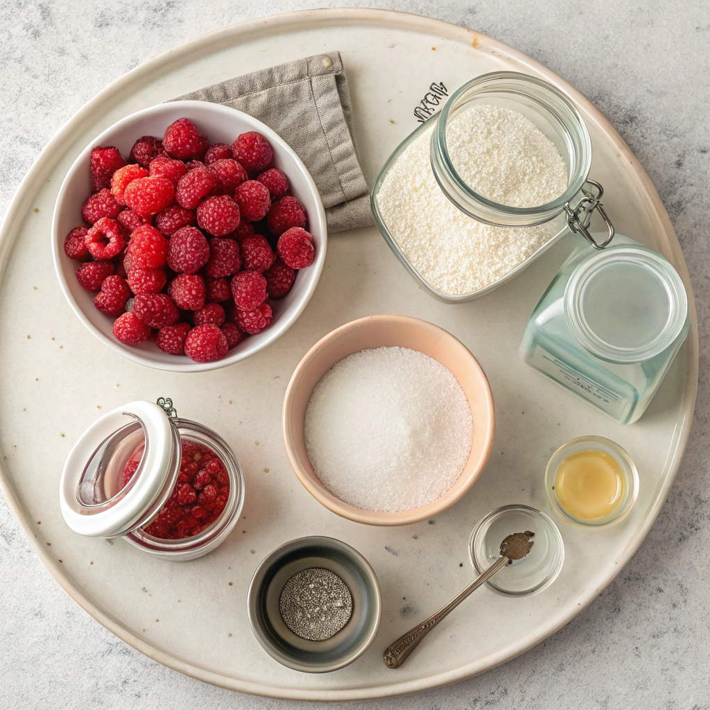 Ingredients For Raspberry Freezer Jam