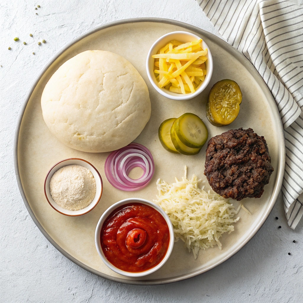 Ingredients for Cheeseburger Pizza